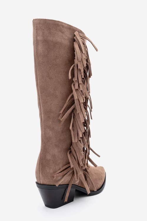 Forever & Always Shoes Orlo Leather Fringed Western Boot In Brown