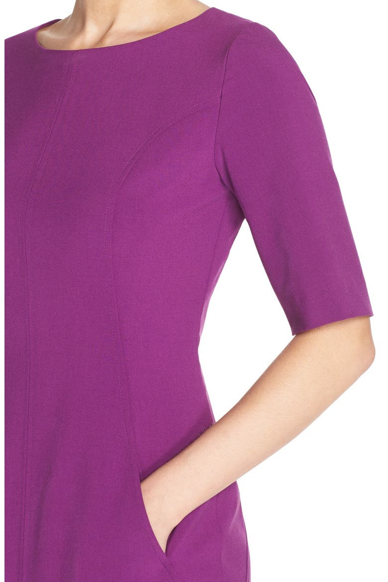 Seamed A-Line Dress, Alternate, color, BRIGHT VIOLET