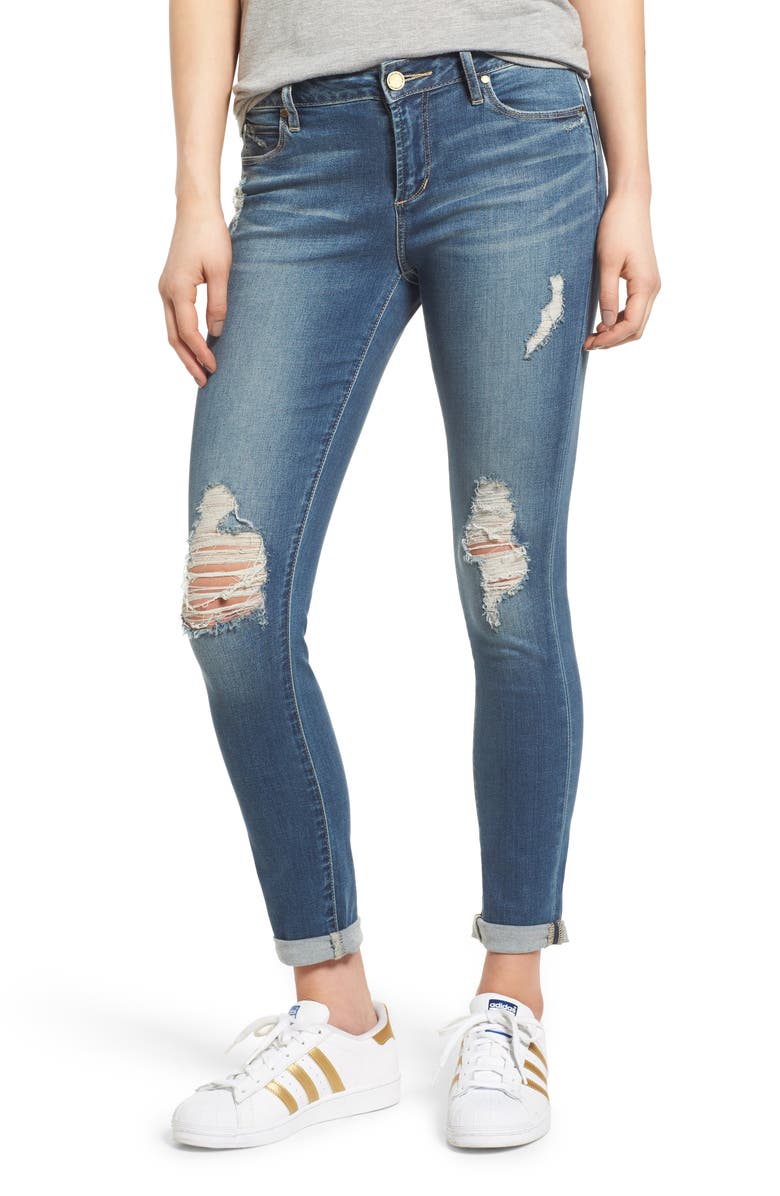 Articles of Society Karen Ripped Crop Skinny Jeans, Main, color, 