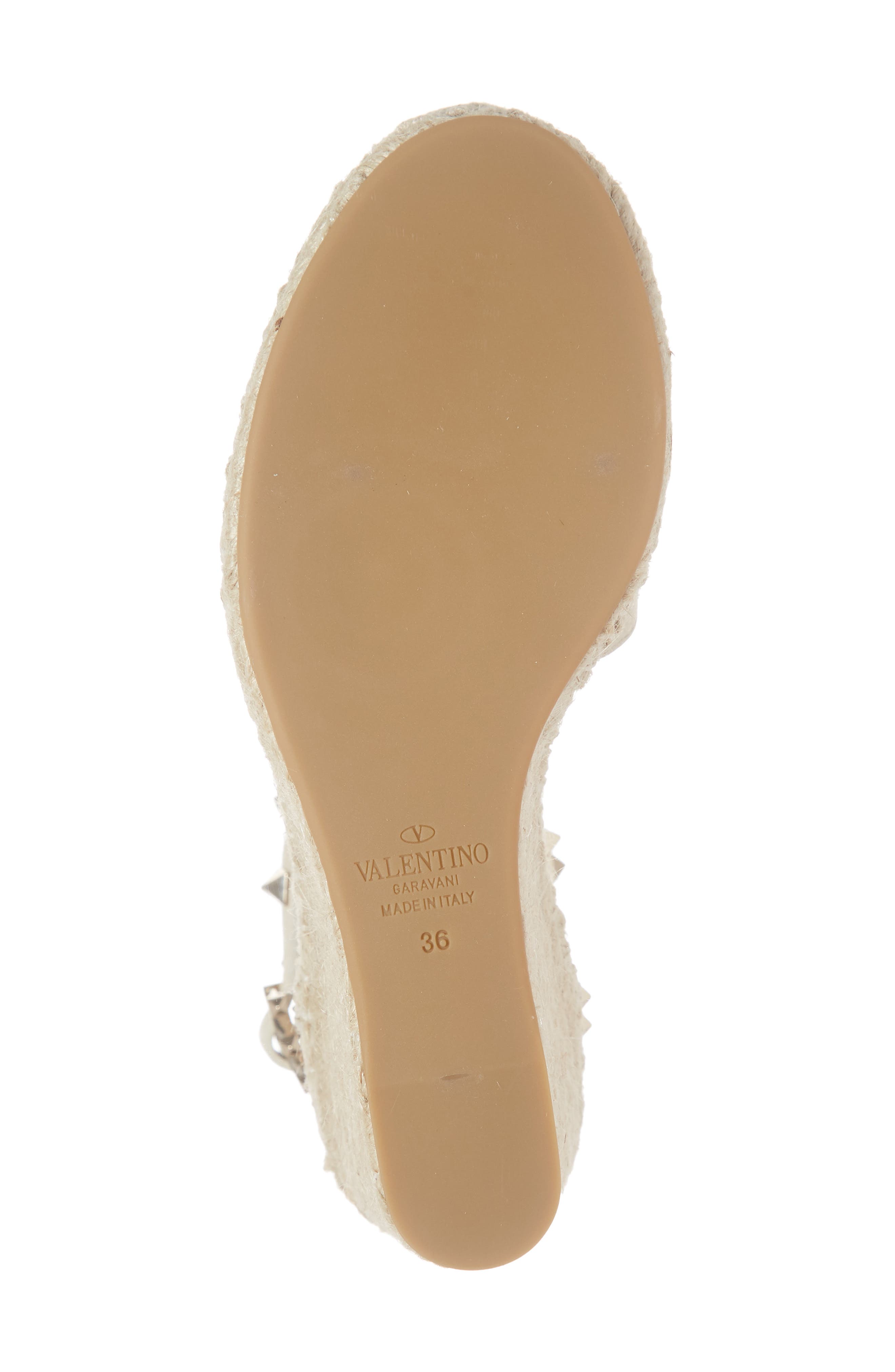 Valentino Garavani Rockstud Espadrille Wedge Sandal, Alternate, color, 
