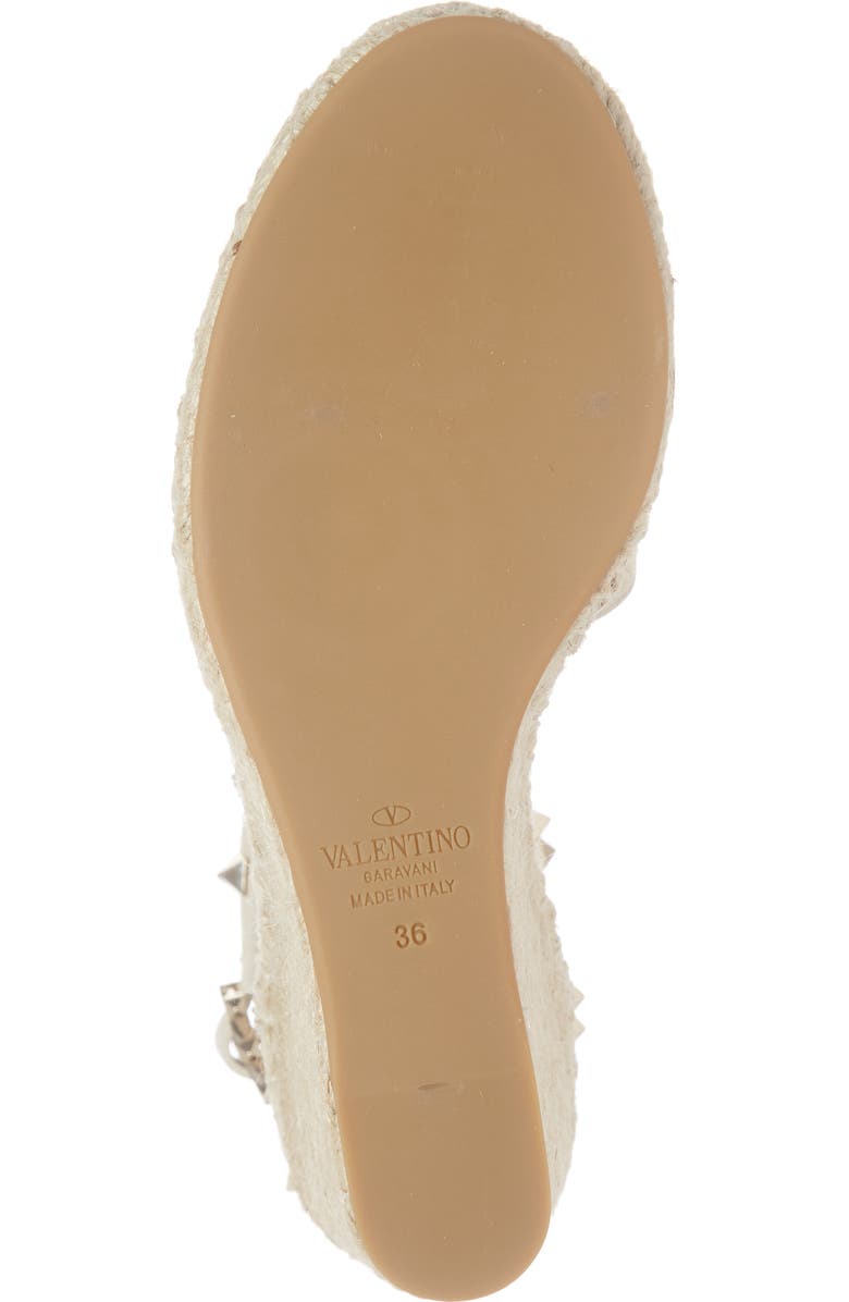 Valentino Garavani Rockstud Espadrille Wedge Sandal, Alternate, color,