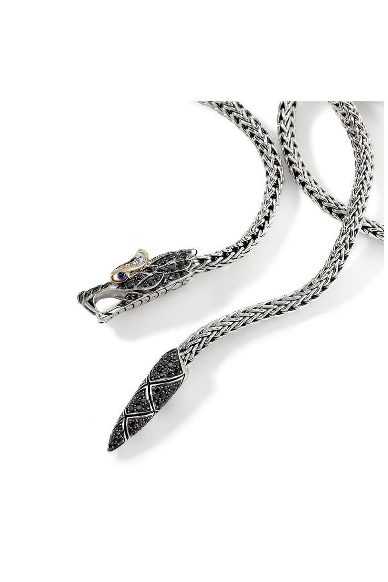 Naga Lariat, Gold, Silver, Diamonds, Alternate, color, BLACK