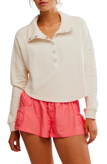 Free People Fp Movement So Fly Cotton Henley Top In White
