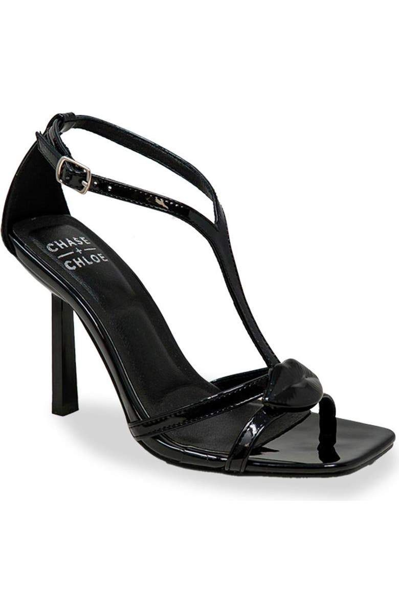 CHASE AND CHLOE Ankle Strap Stiletto Sandal, Main, color, Black Patent