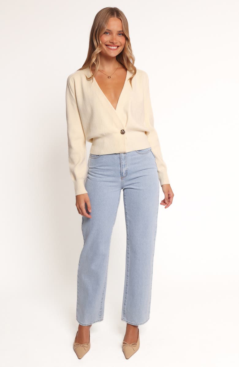 Petal & Pup Caterina One-Button Cardigan, Alternate, color, Cream