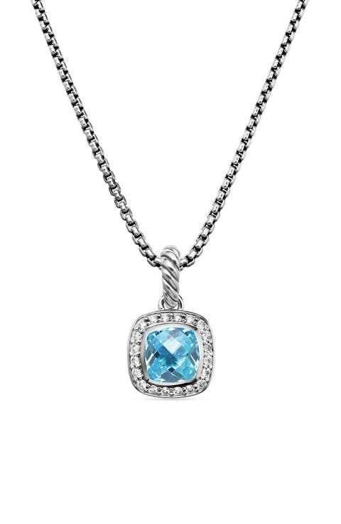 Petite Albion® Halo Cushion Pendant Necklace