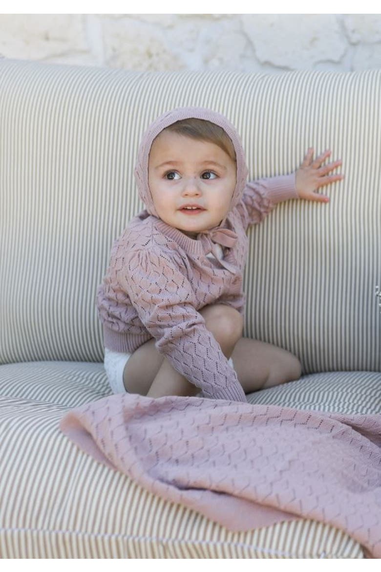Looms Stitch Collection - Diamond Pointelle Knit Bonnet, Alternate, color, Mauve
