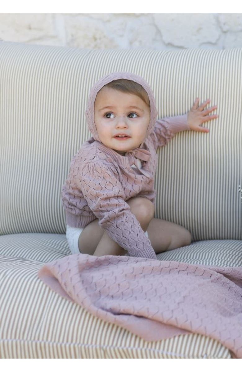 Ely's & Co. Looms Stitch Collection - Diamond Pointelle Knit Bonnet, Alternate, color, Mauve