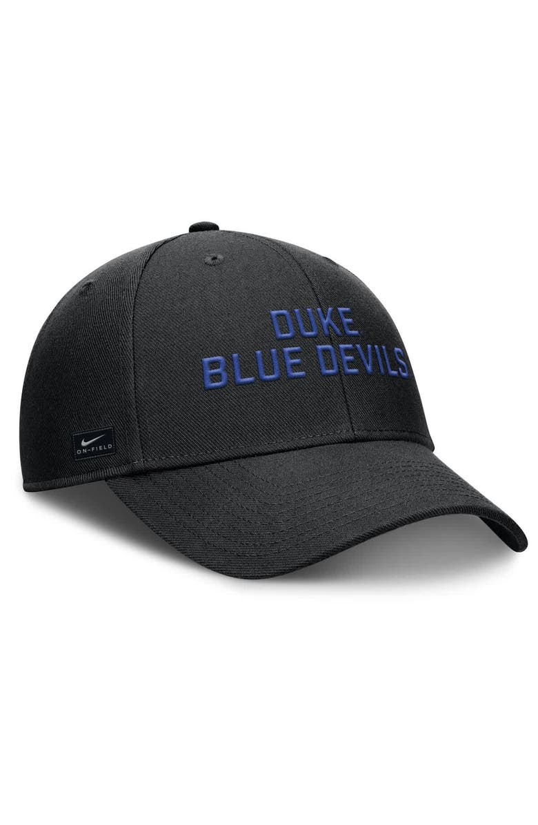 Nike Men's Nike Black Duke Blue Devils Rise Practice Adjustable Hat, Alternate, color, Black
