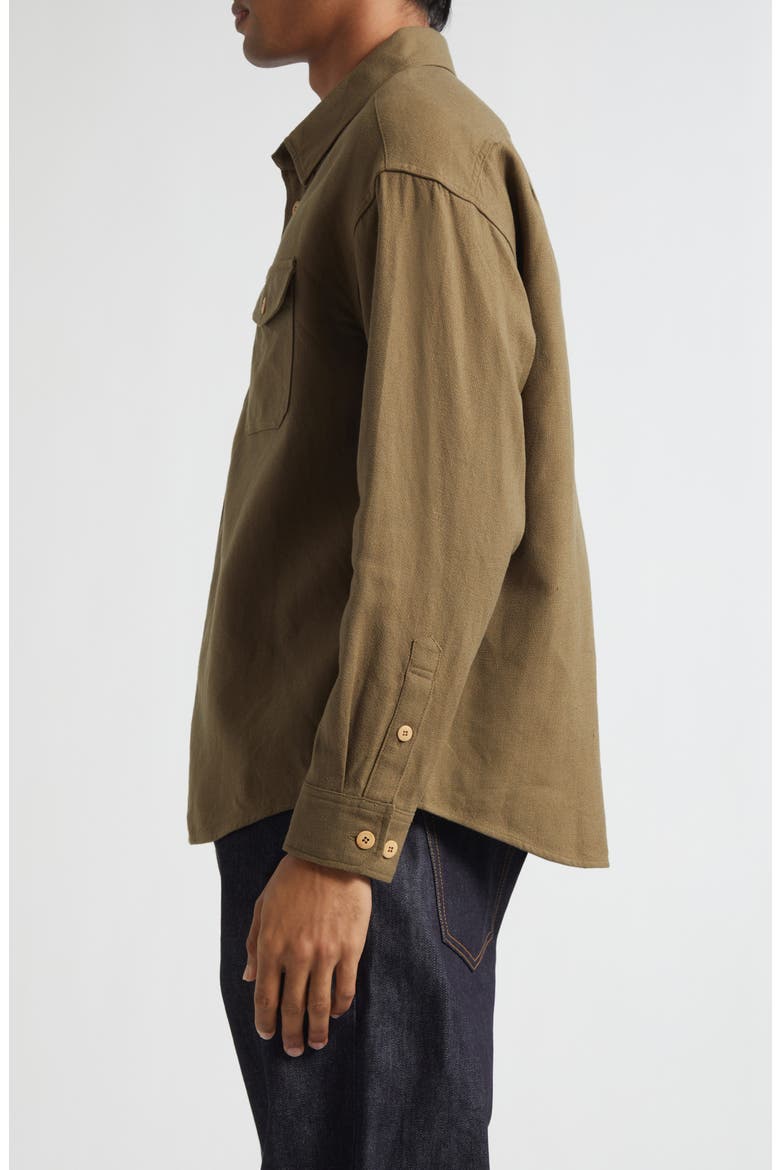 Lumber Wool & Linen Button-Up Shirt, Alternate, color, OLIVE