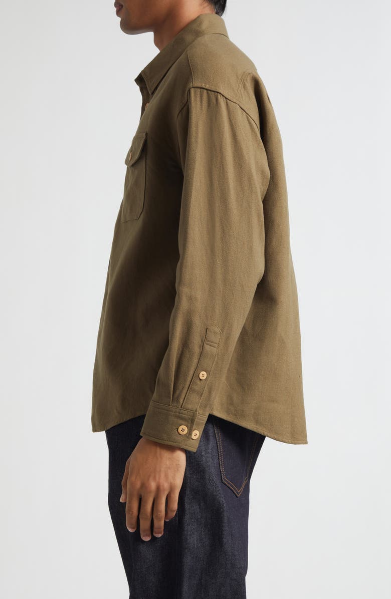 VISVIM Lumber Wool & Linen Button-Up Shirt, Alternate, color, Olive