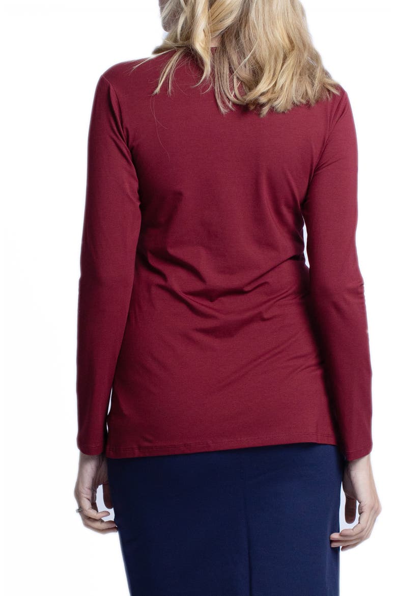 Wrap Maternity/Nursing Top, Alternate, color, RED