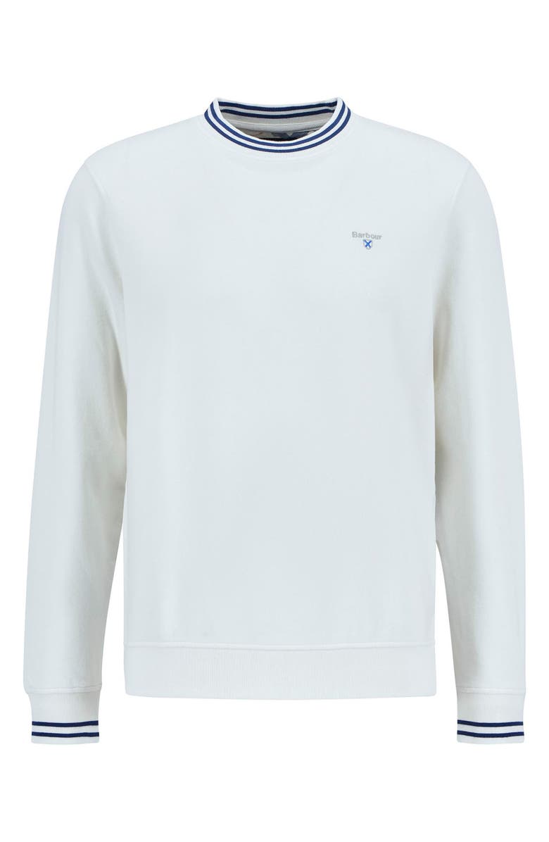 Barbour Rosford Tipped Cotton Crewneck Sweatshirt, Alternate, color, Whisper White