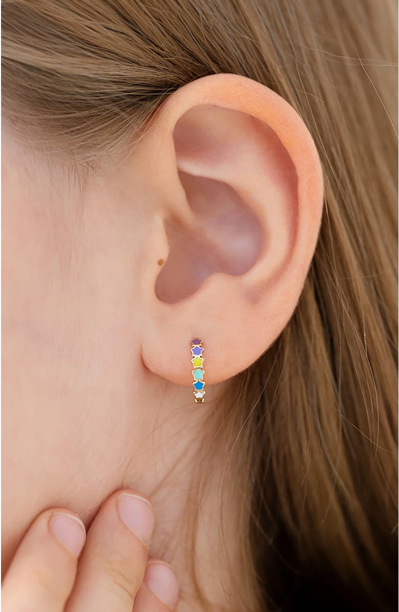 In Season Jewelry 14k Star Cascade Hoops, Alternate, color, Multi-Color