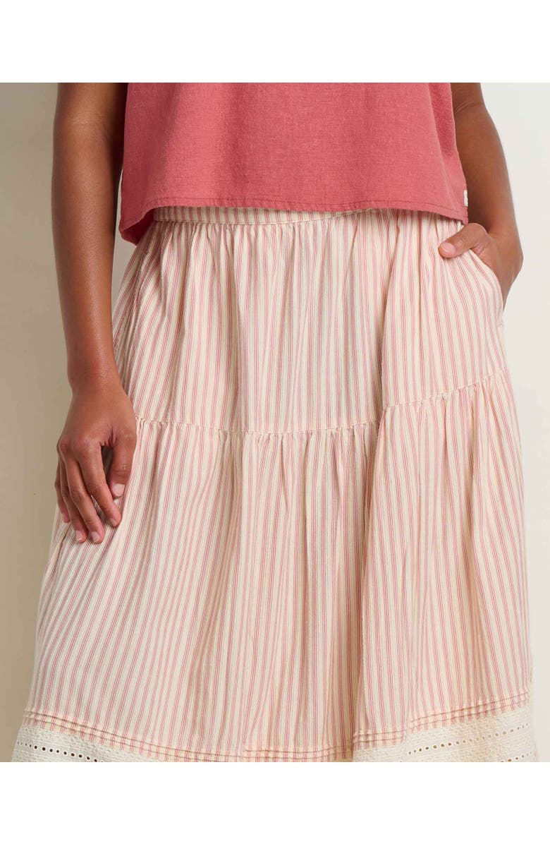 Toad & Co Airscape Midi Skirt, Alternate, color, Dusty Cedar Stripe Dobby