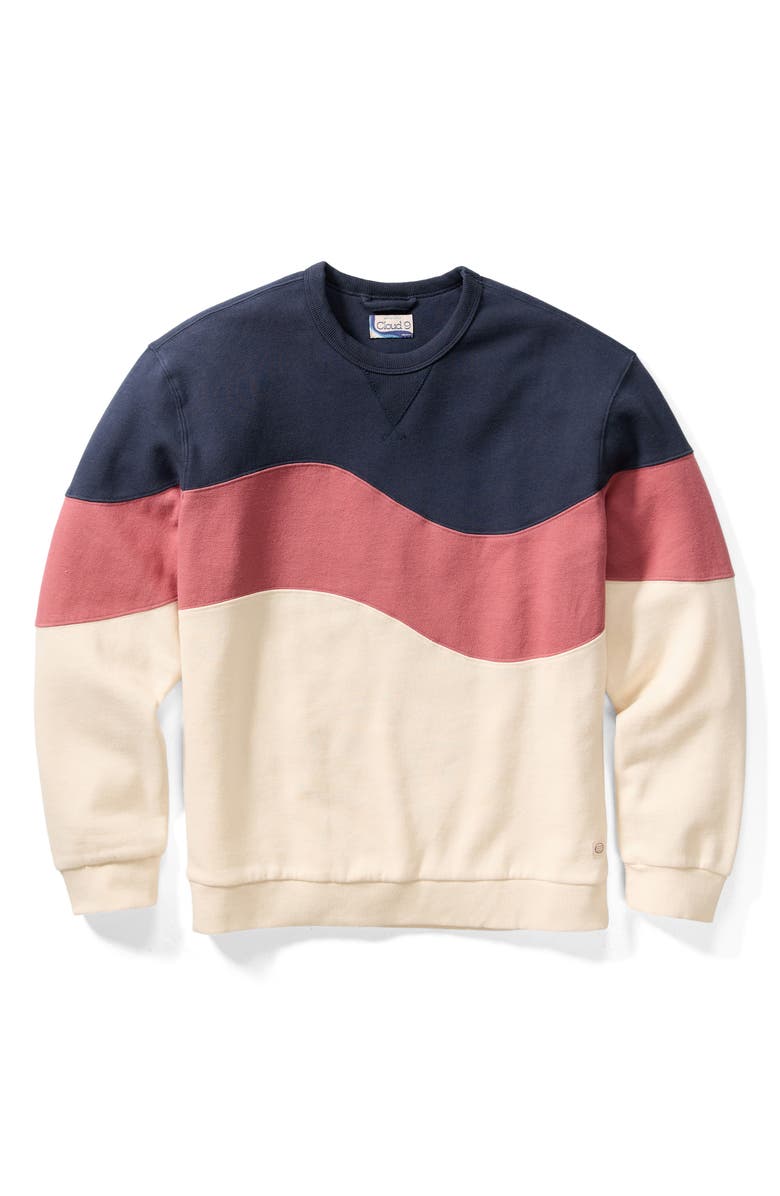 Marine Layer Cloud 9 Fleece Sweatshirt, Alternate, color, Withered Rose Colorblock