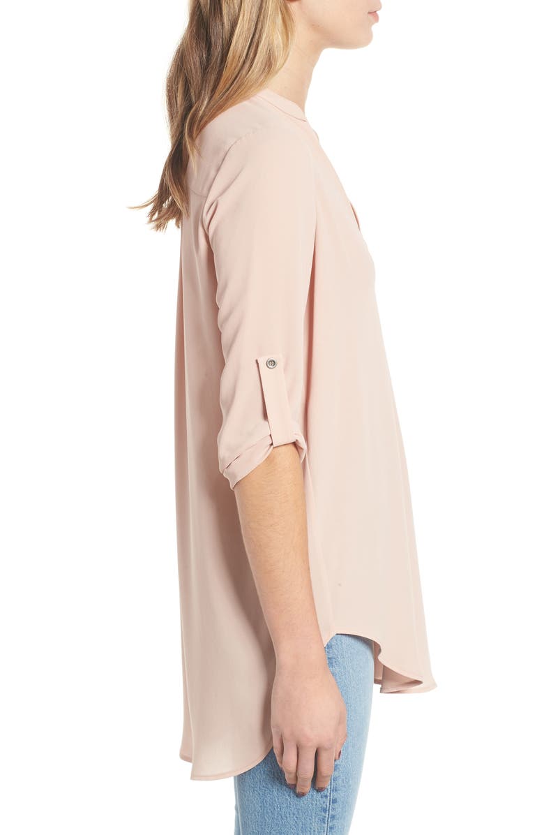 All in Favor Perfect Roll Tab Sleeve Tunic, Alternate, color,