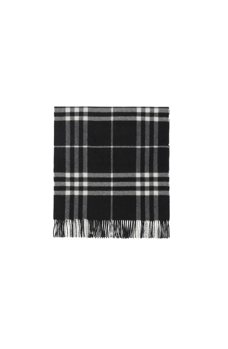 Burberry Wide Check Cashmere Scarf, Alternate, color, Black/Calico