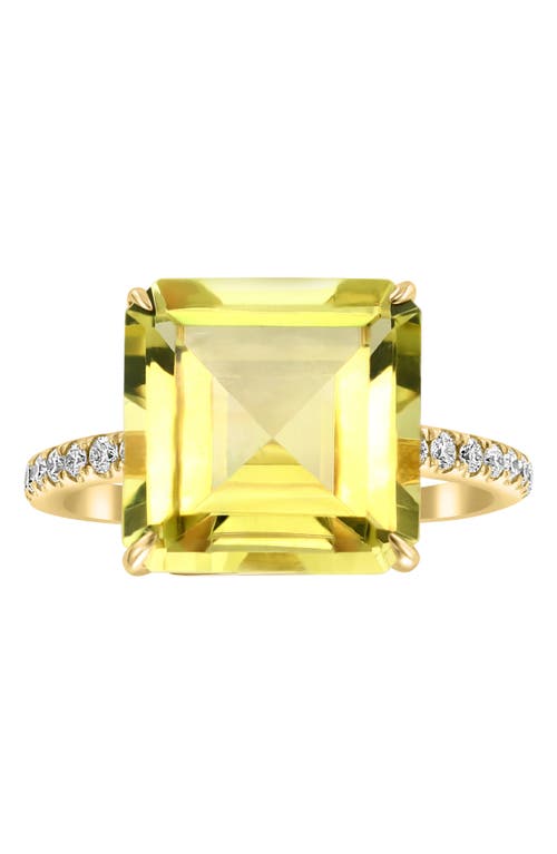 Effy 14k Yellow Gold Citrine & Pavé Diamond Ring In Yellow