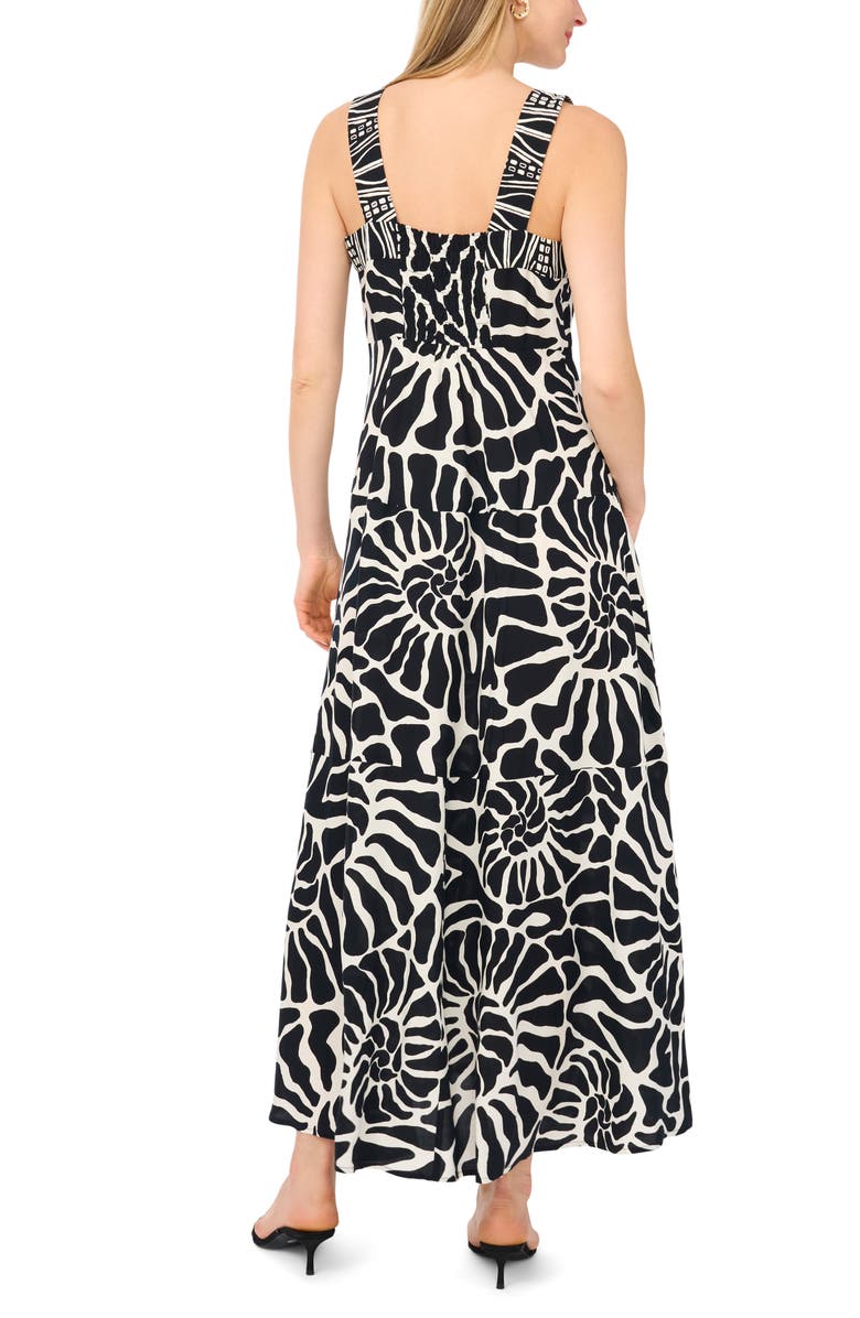 Vince Camuto Nautilus Print Maxi Sundress, Alternate, color, Rich Black