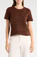 JASON WU Beaded Short Sleeve Sweater