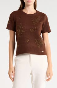 JASON WU Beaded Short Sleeve Sweater