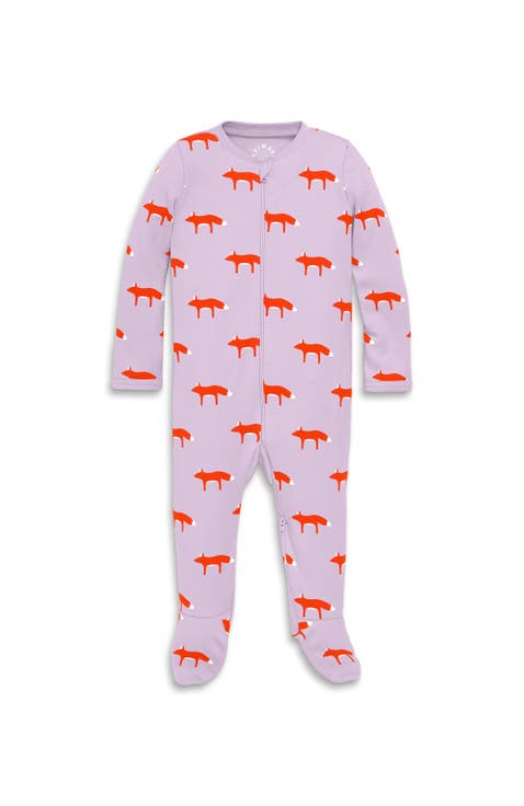 Baby Organic Zip Footie In Night Owls