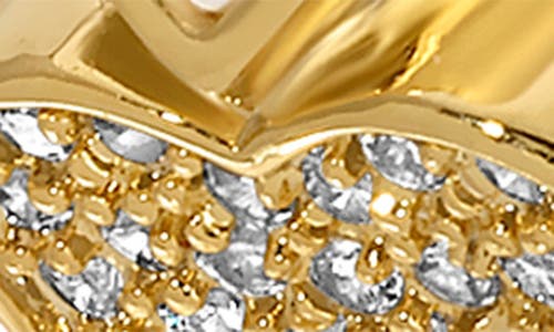 Eye Candy Los Angeles Lucille Cubic Zirconia Heart Huggie Hoop Earrings In Gold