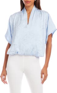 Karen Kane Crushed Satin V-Neck Top