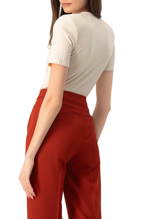 Ivonne Puffed Shoulder Beige Top In Sand