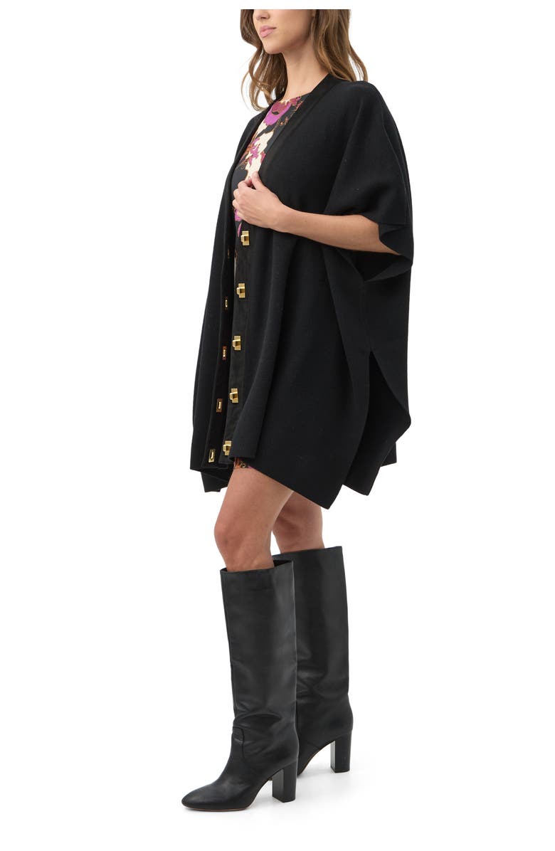 Trina Turk Sapphire Oversized Knit Poncho, Alternate, color, Black