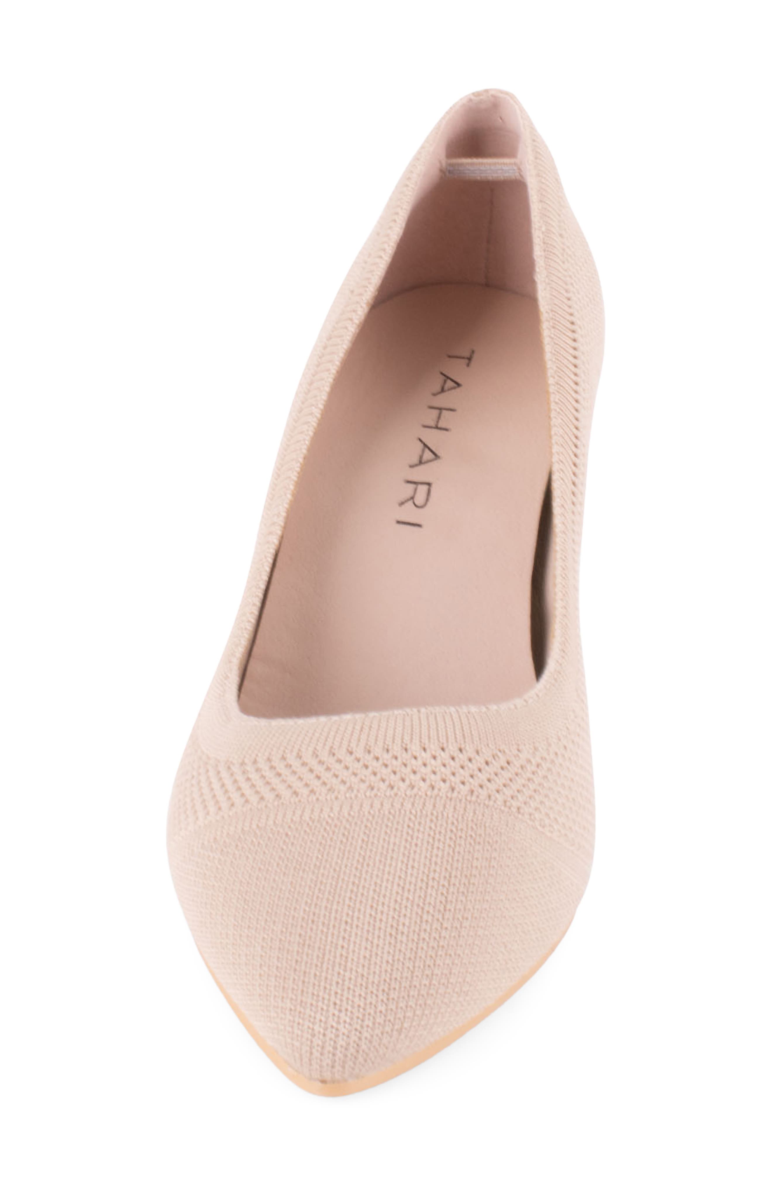 Taj Pointed Cap Toe Pump, Alternate, color, NATURAL