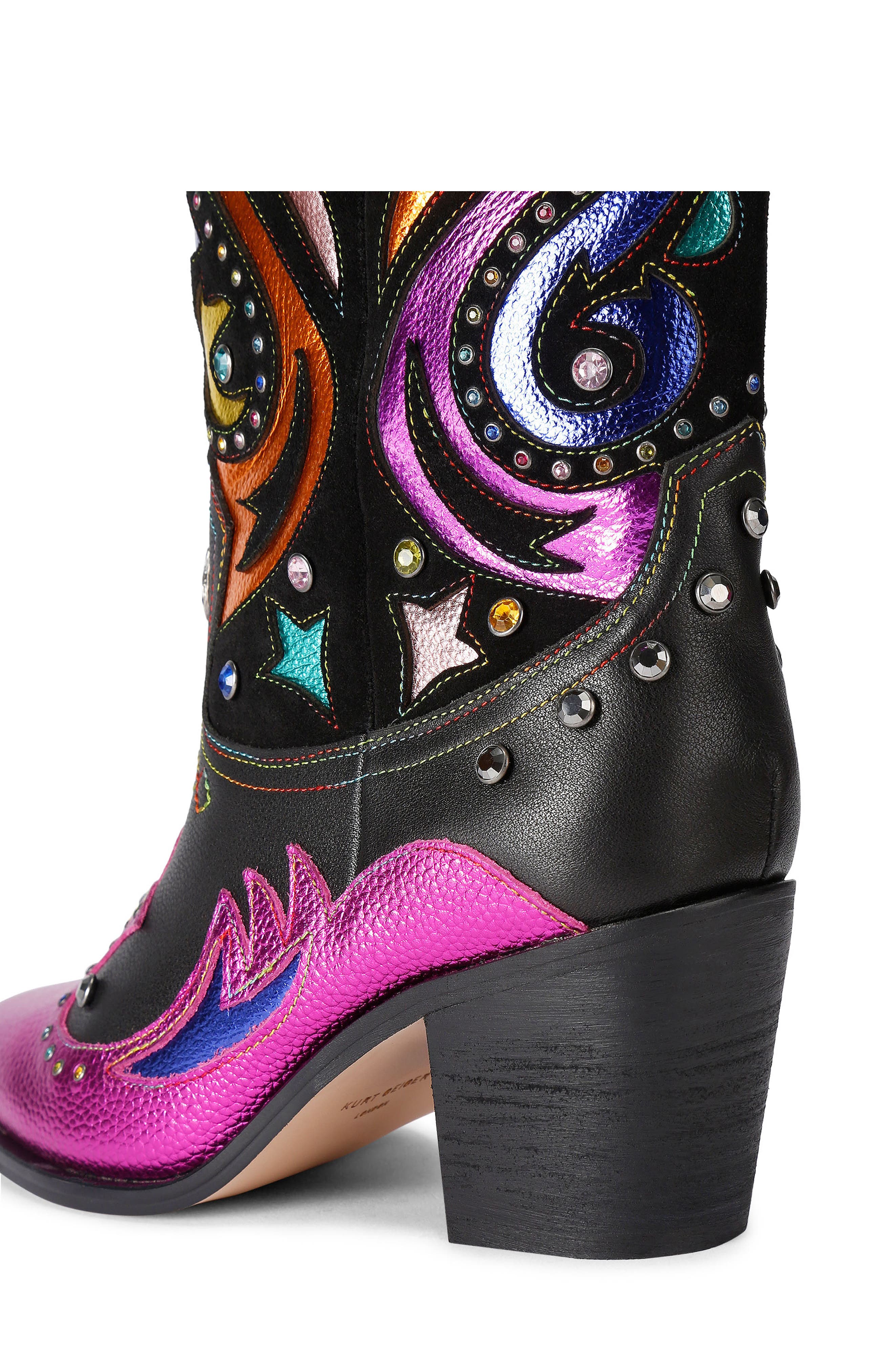 Kurt Geiger London Kensington Western Boot, Alternate, color, Charcoal