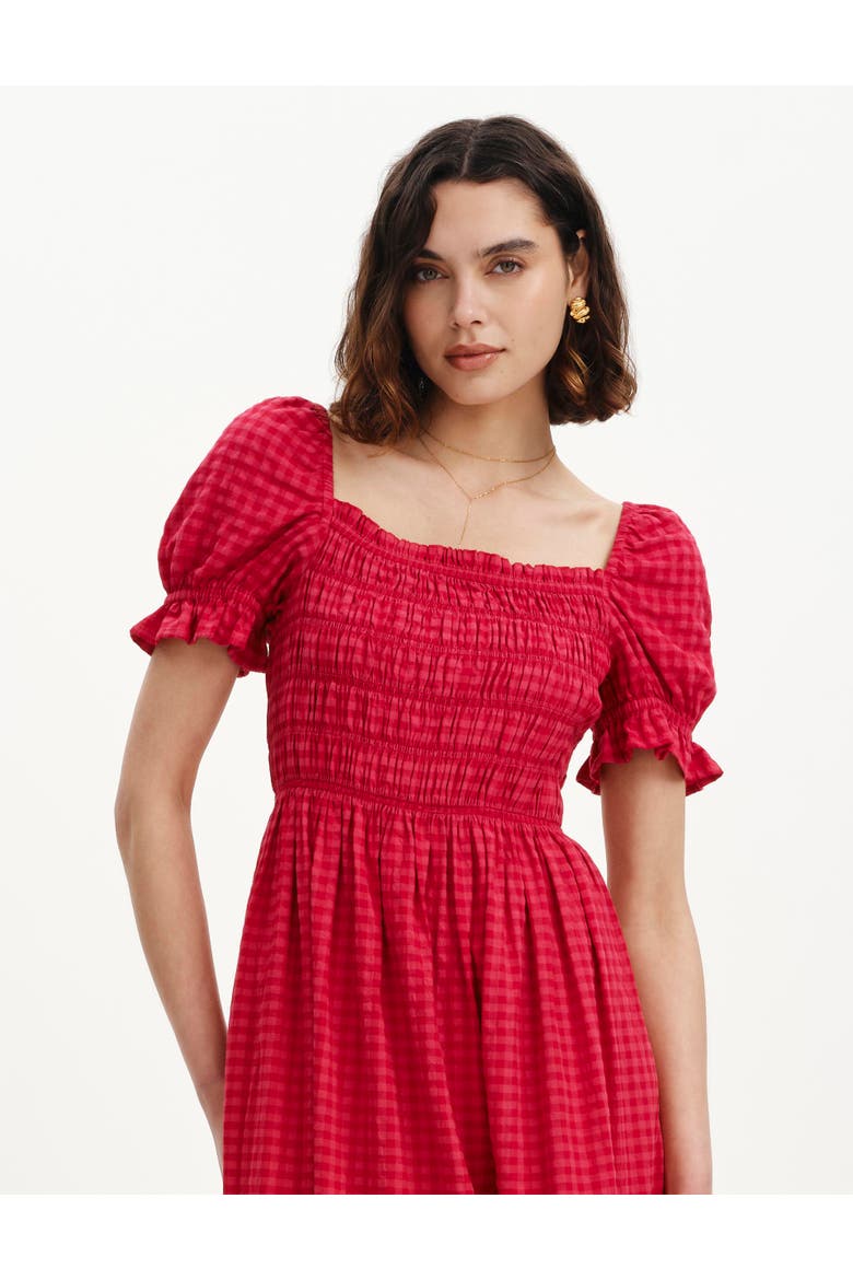 Petite Dawn Square Neck Midi Dress, Alternate, color, Pink