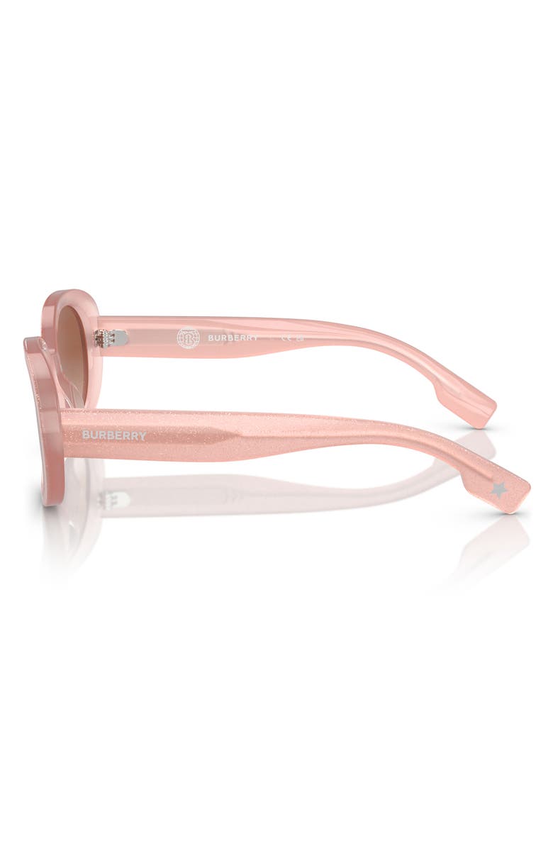 Burberry Kids' 48mm Oval Sunglasses, Alternate, color, Glitter Opal Pink / Brown