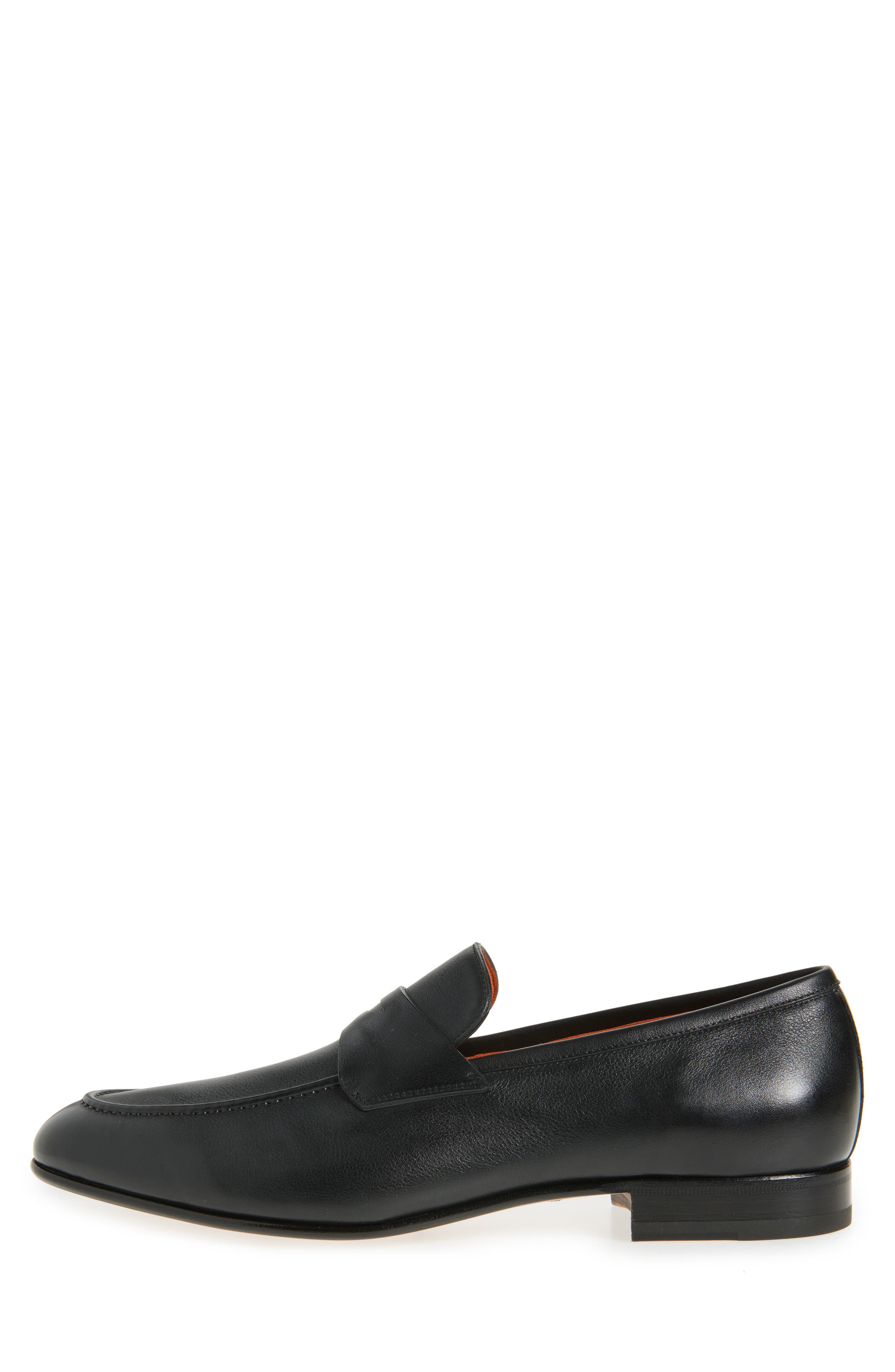 Santoni Darius Penny Loafer, Alternate, color, Black