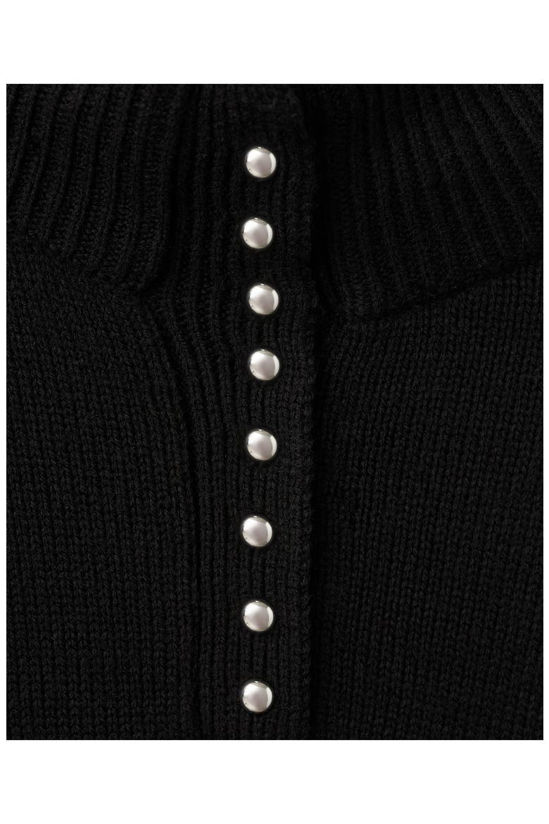 Perkins Half Placket Sweater, Alternate, color, BLACK