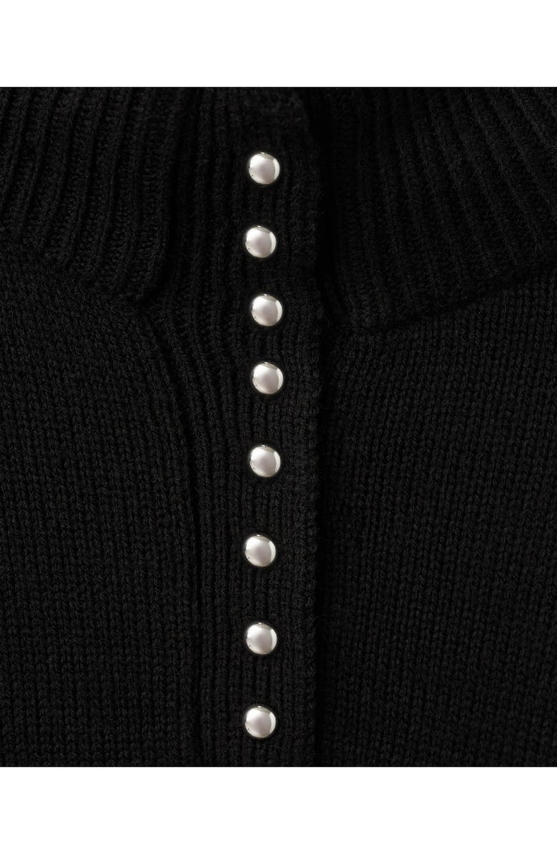 MANGO Perkins Half Placket Sweater, Alternate, color, Black