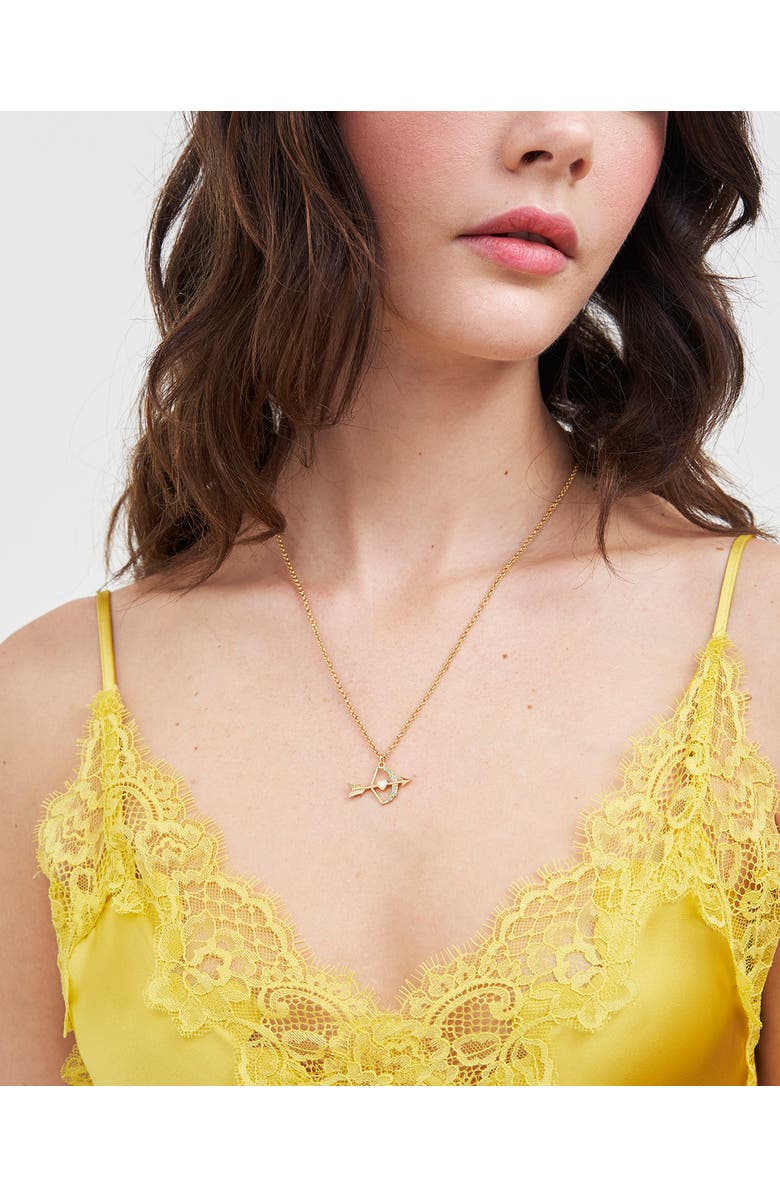 Fable England Cupids Bow & Arrow Necklace, Alternate, color, Gold