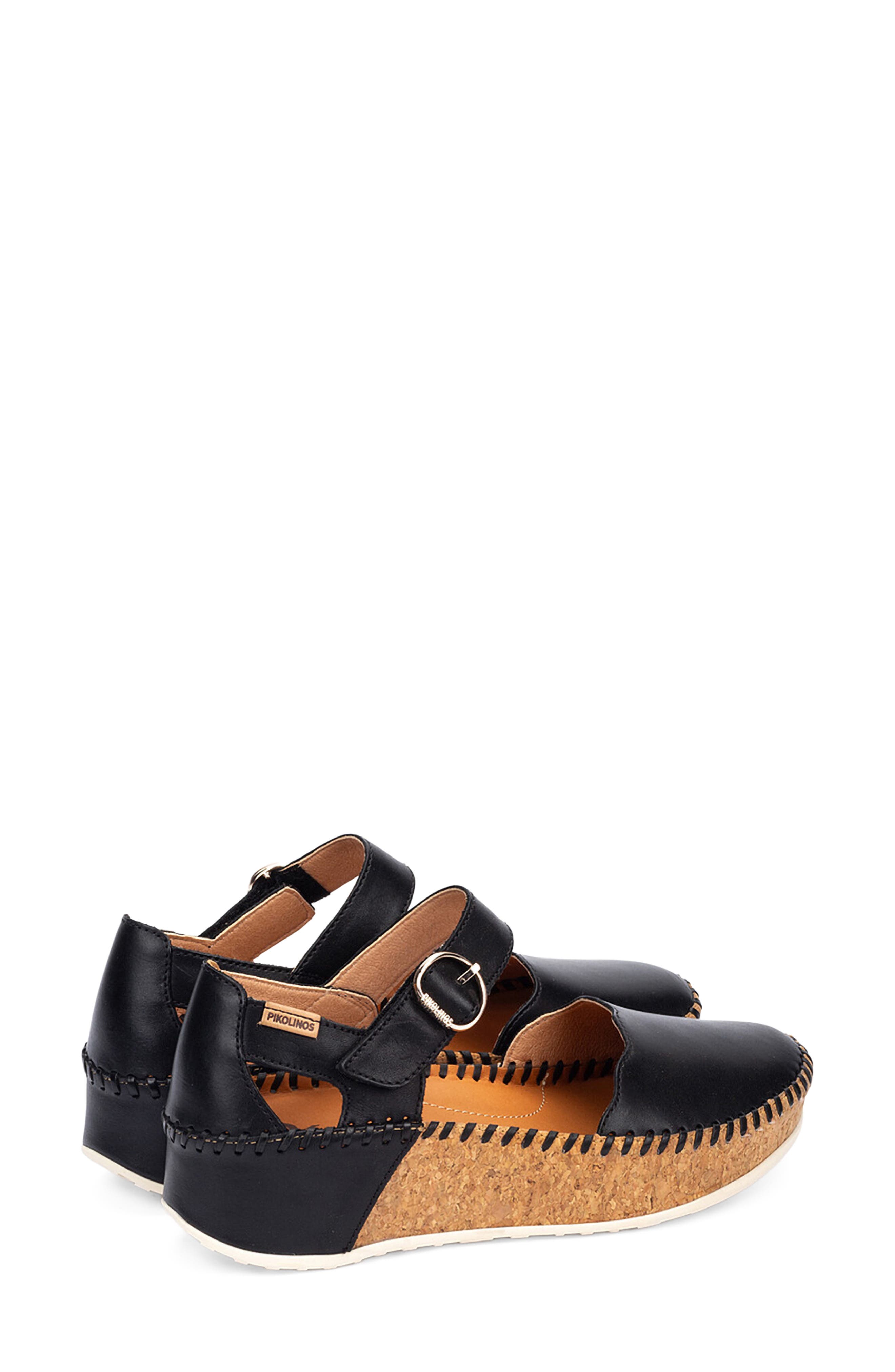 PIKOLINOS Marina Wedge Flat, Alternate, color, Black/ Black