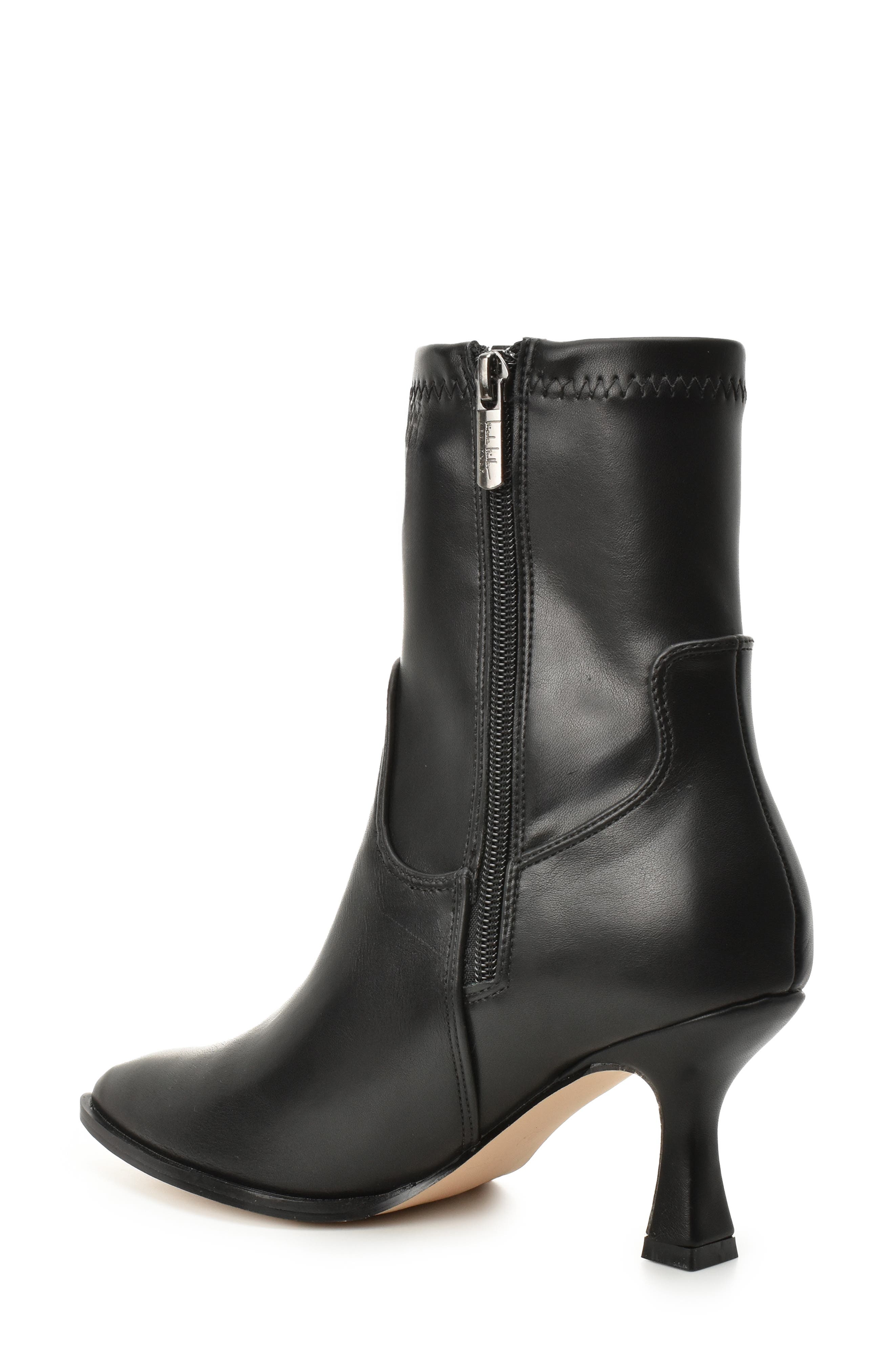 Nicole Miller Kitten Heel Stretch Bootie, Alternate, color, Black Stretch