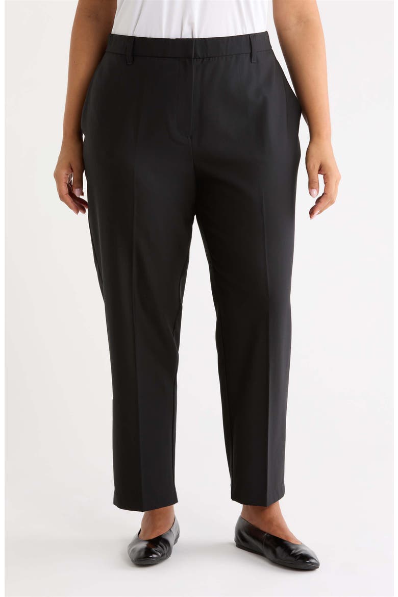 High Waist Wool Tapered Ankle Trousers, Main, color, BLACK