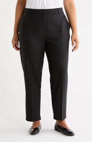 Eileen Fisher High Waist Wool Tapered Ankle Trousers