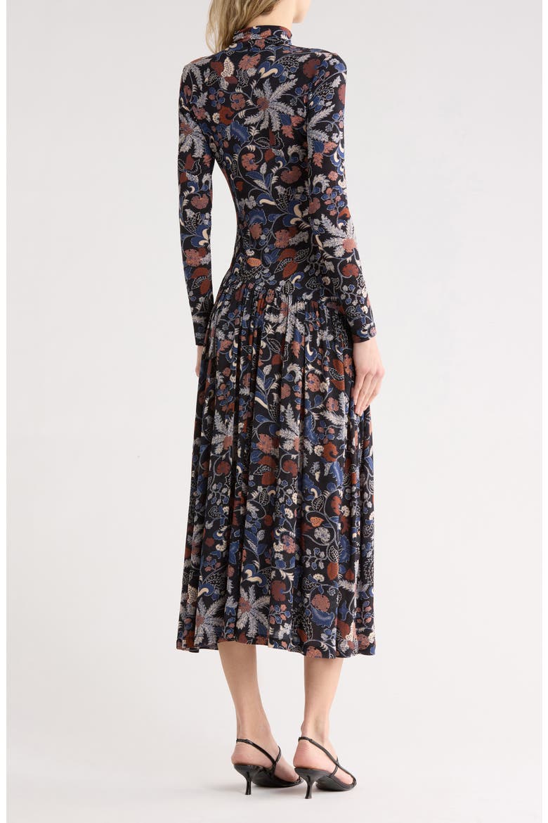 Fernanda Turtleneck Long Sleeve Drop Waist Dress, Alternate, color, MOONLIGHT FLORAL