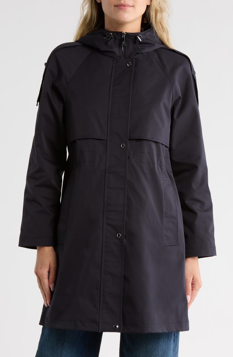 Sam Edelman Hooded Rain Anorak, Main, color, Midnight