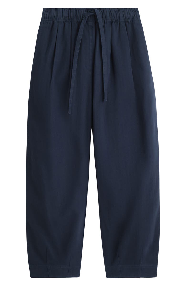 COS Cotton Herringbone Drawstring Pants, Main, color, Blue Dark