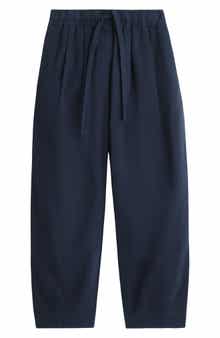 Cotton Herringbone Drawstring Pants