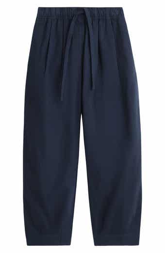 Cotton Herringbone Drawstring Pants