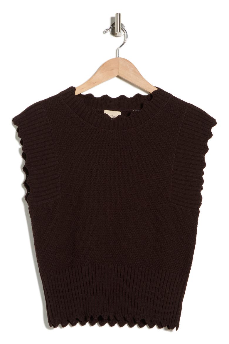 Scalloped Sleeveless Sweater, Alternate, color, GANACHE