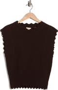 ELIE ELIE TAHARI Scalloped Sleeveless Sweater